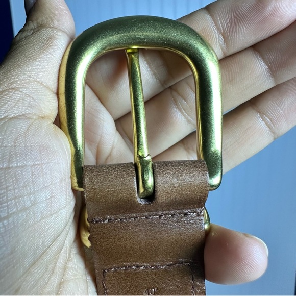 Coach Woven Men’s Brown Leather Belt Size  40” 100 cm - Picture 9 of 9